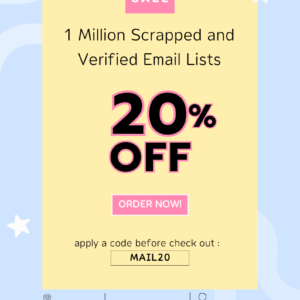 1 Million Scrapped and Verified Email Lists - Unleash Your Marketing Potential! - Get 20% Off Your Order Now. Offer Last 24hrs.